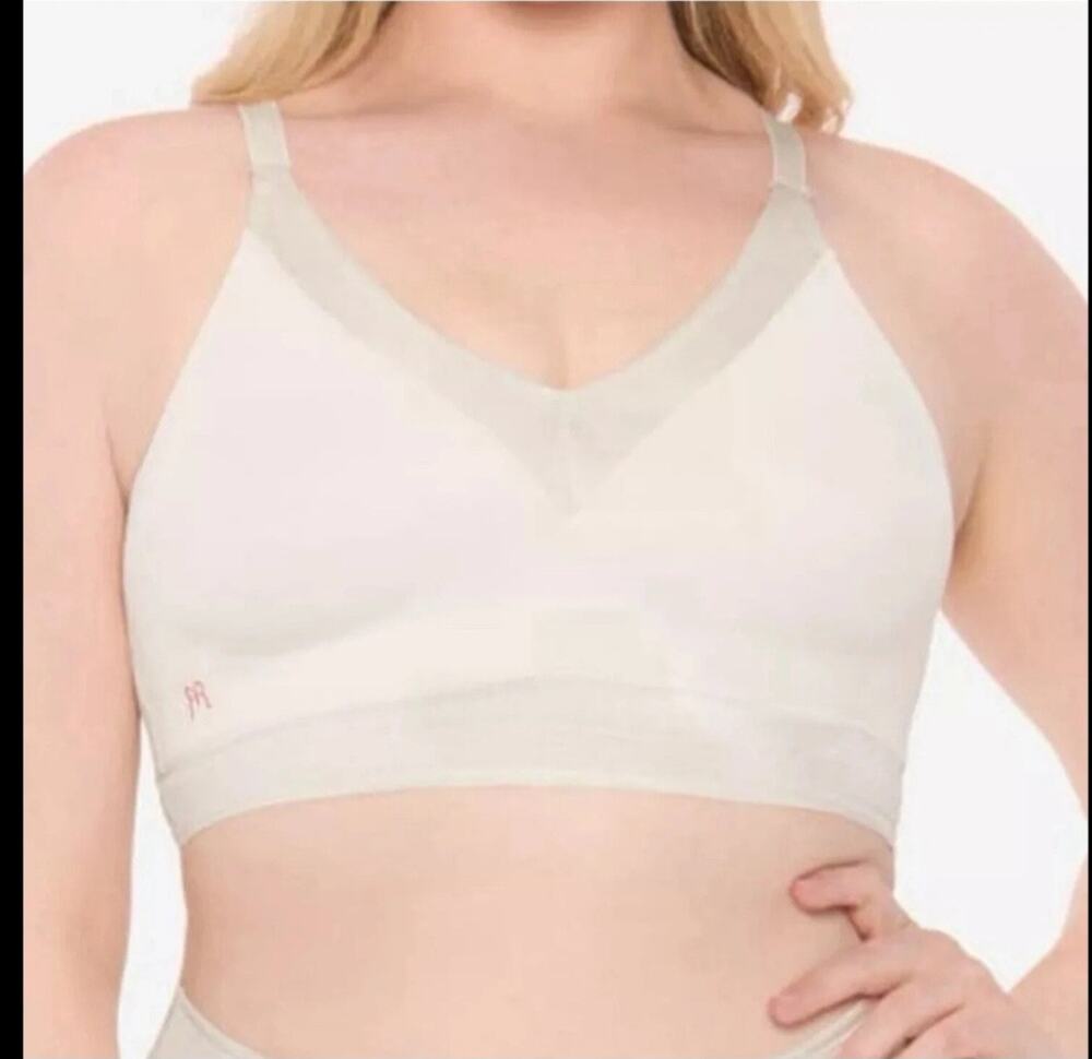 Ruby Ribbon Style 3060 Heritage Demiette Wireless Support Bra Cream Size 36.
